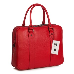 Servieta din piele naturala laptop 14" DiAmanti Savona Rosie